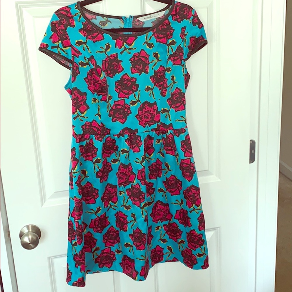 Floral Cap Sleeve Dress 🌺- Blue | Black | Fuschia